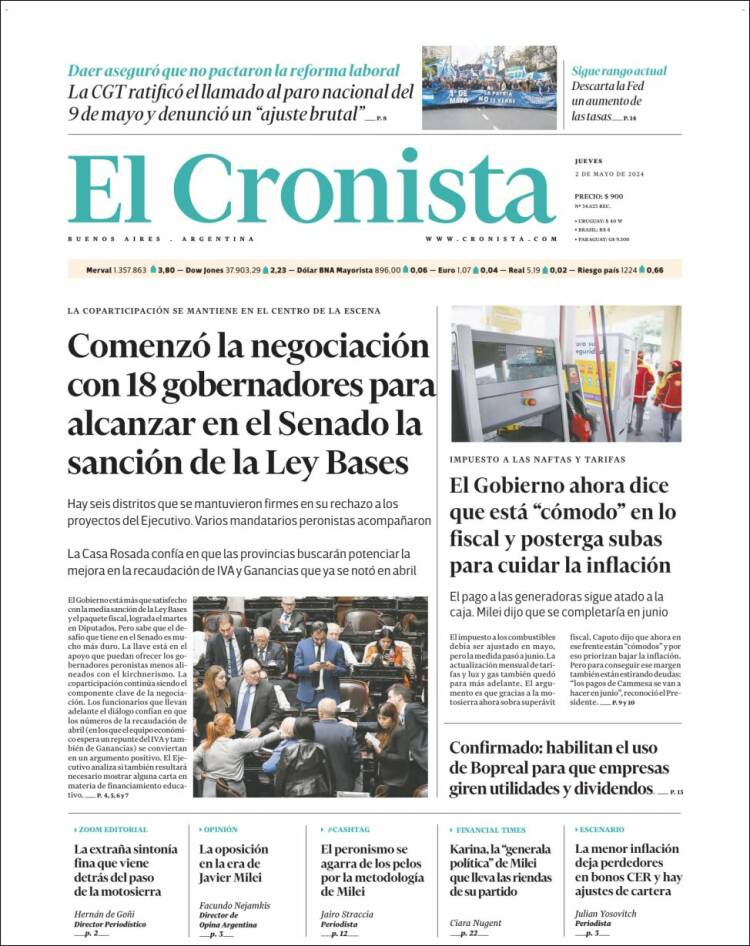 Estudios Max - Sericios Informáticos | REDENTOR - Tapa del diario El Cronista