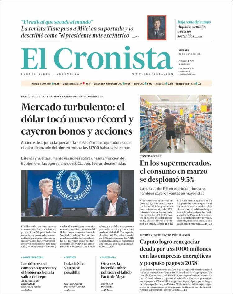 Estudios Max - Sericios Informáticos | EL AGUANTADERO - Tapa del diario El Cronista