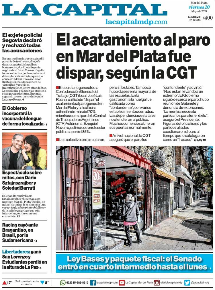 Estudios Max - Sericios Informáticos | Diario Digital Andresito - Tapa del diario La Capital