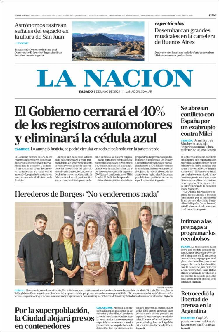 Estudios Max - Sericios Informáticos | REDENTOR - Tapa del diario La Nación